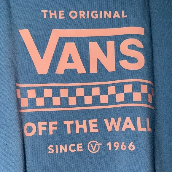 Vans Blue Crewneck Sweater with Pink Logo - Picture 2 of 3